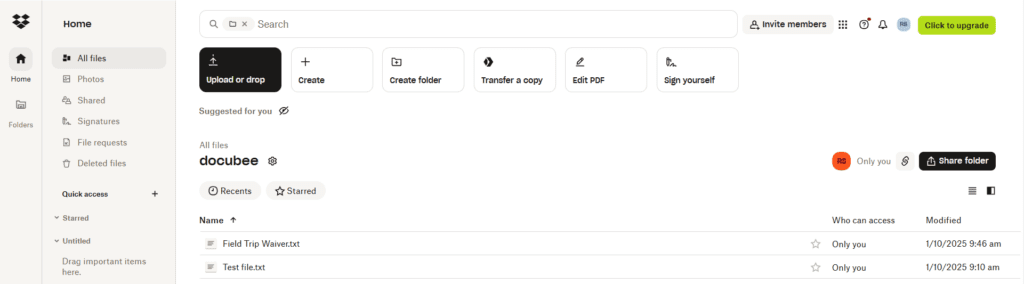 Dropbox Integration | Docubee