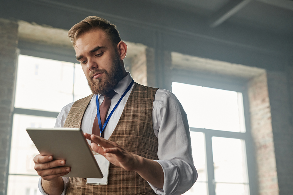 Man with tablet