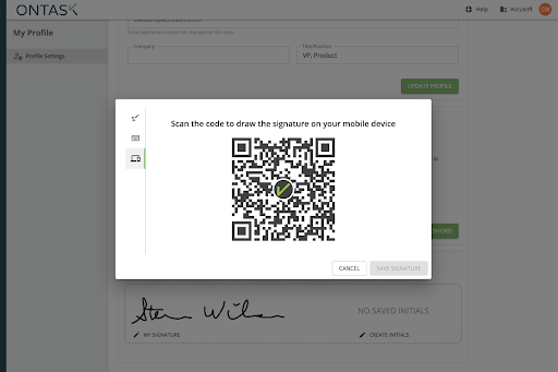 View of QR code