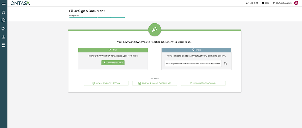 Run workflow view