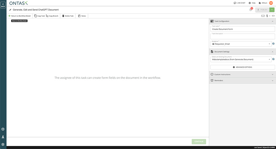 Create Document Form