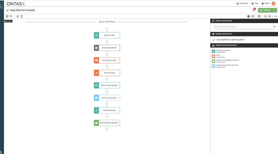 ontask workflow example