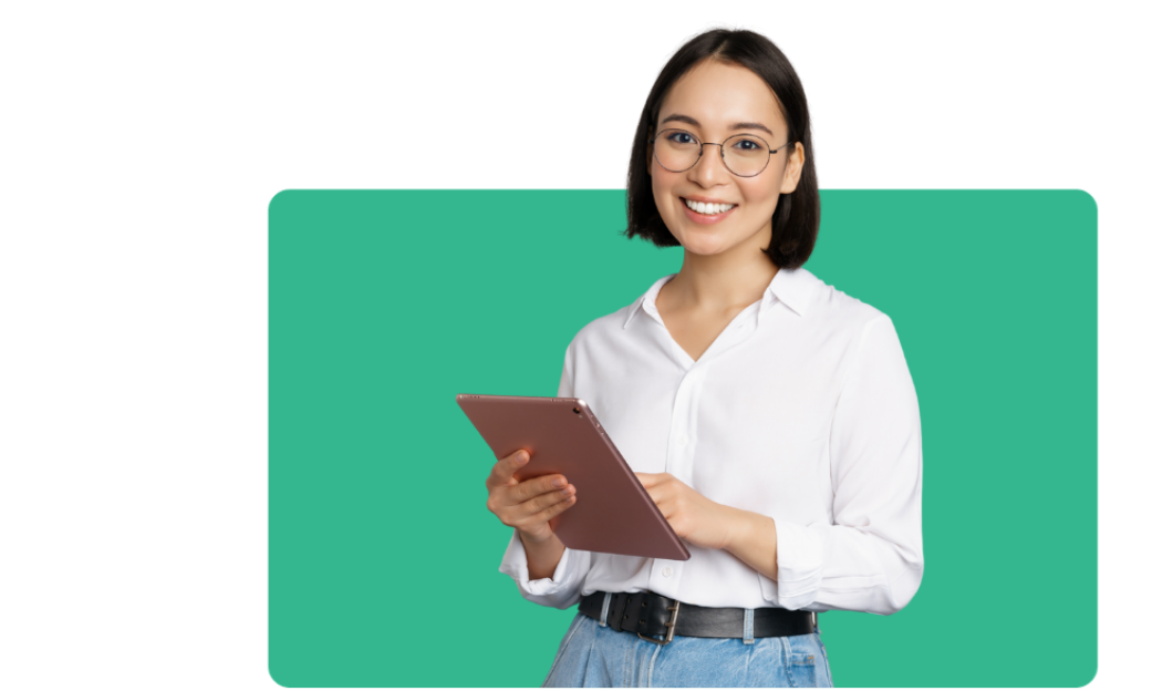 young business person meeting with client