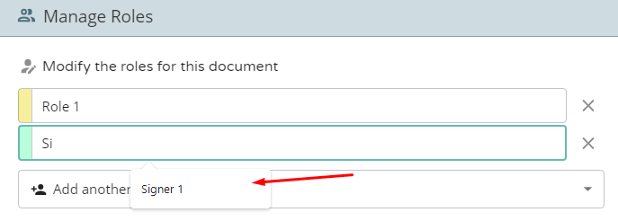 Screenshot of new suggested role names in Docubee