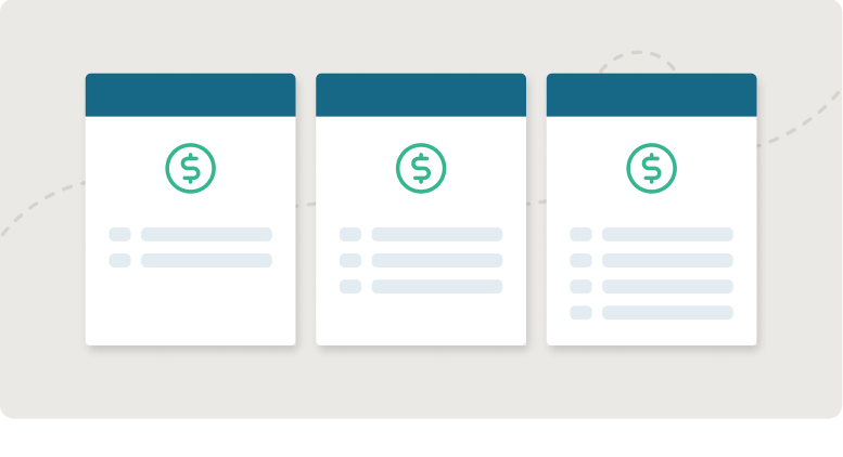 Illustration of documents with dollar signs on them