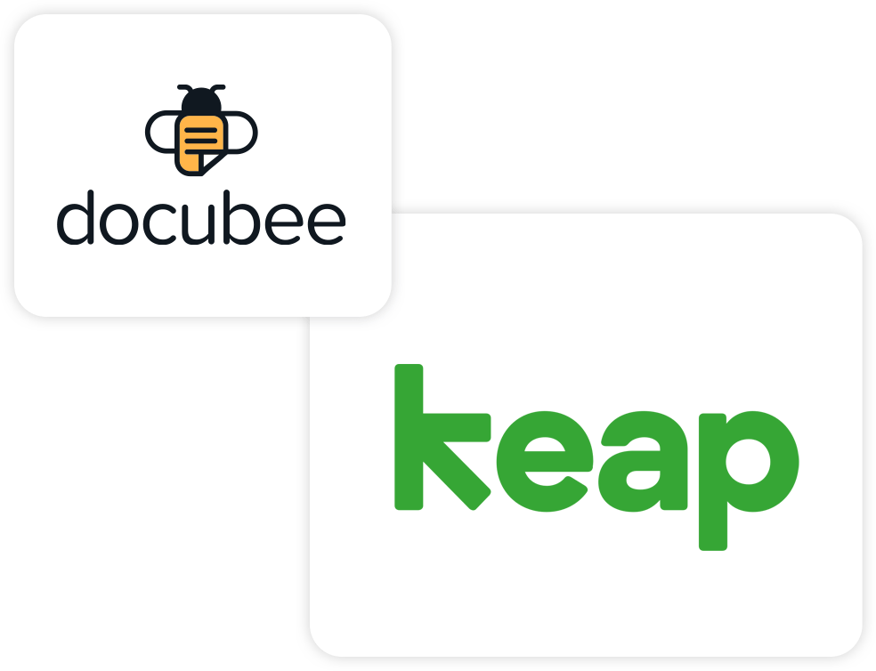 Docubee & Keap logos