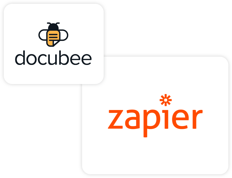Docubee & Zapier logos