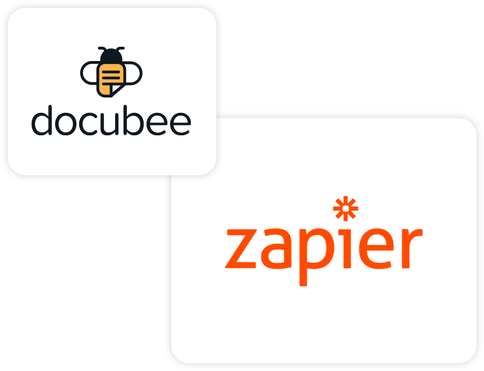 Docubee & Zapier logos