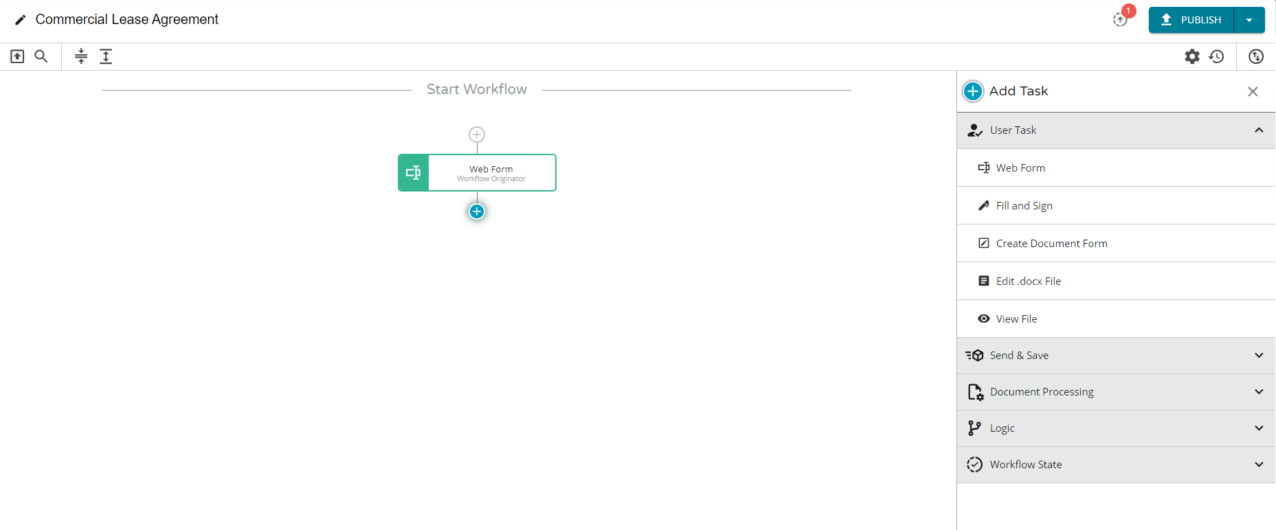 Insert more steps and transitions to your contract template.