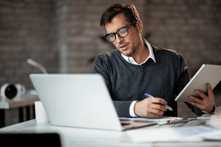 man with laptop